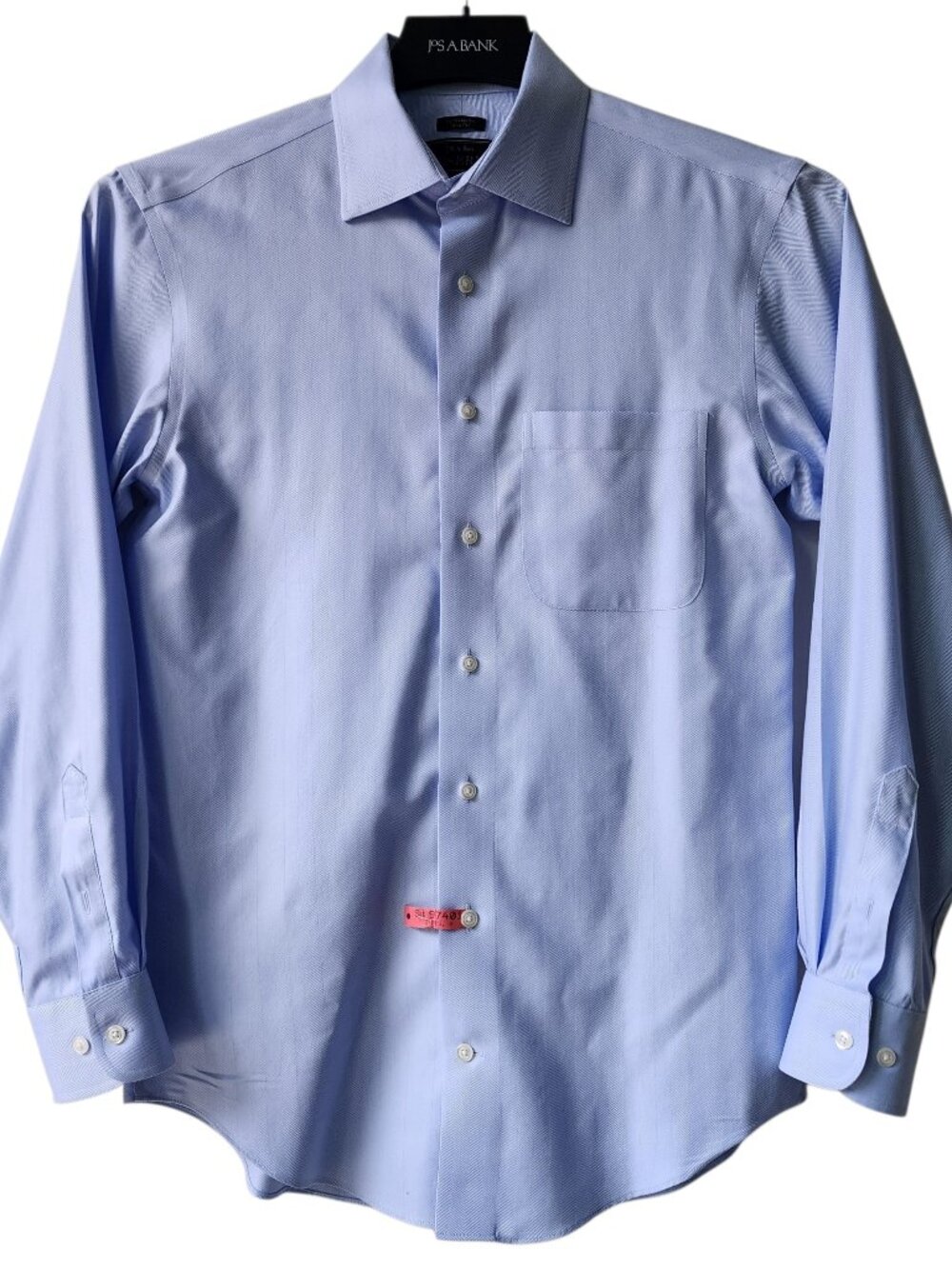 15 32/33 Blue Dress Shirt Slim Fit Reserve Herringbone Jos A Bank Cotton Spread